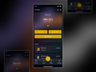 Crypto Wallet App - Glassmorphism