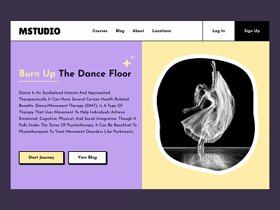 Dance Studio Website - Neubrutalism Style