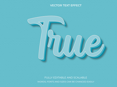 True 3D Editable Text Effect eps illustration text effect true