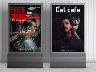 Flyers | Barbershop | Cat cafe adobe banner design figma flyer graphic design photoshop