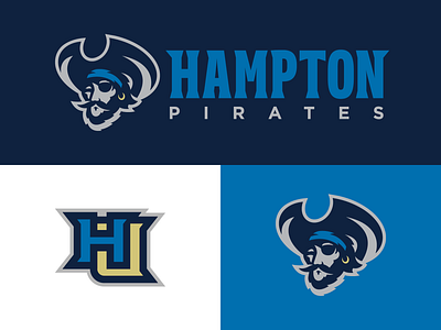 Hampton University Pirates branding college sports design illustration logo pirate sports vector