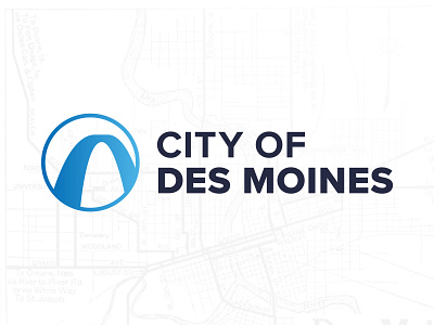 City of Des Moines Logo branding bridge city des moines design illustration logo map vector