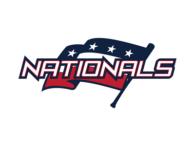 Pella Nationals Logo american baseball baseball bat branding design flag illustration logo nationals sports vector