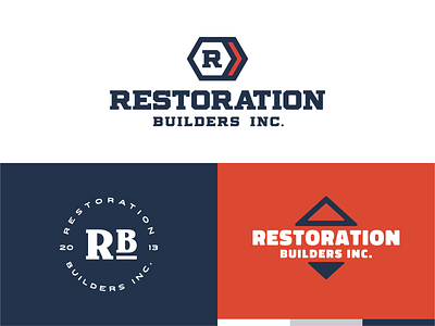 Restoration Builders Inc. branding construction design illustration logo logo design restaurant branding restoration vector