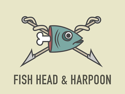 Fish Head & Harpoon in-game company logo company fish fish head flat harpoon illustration logo