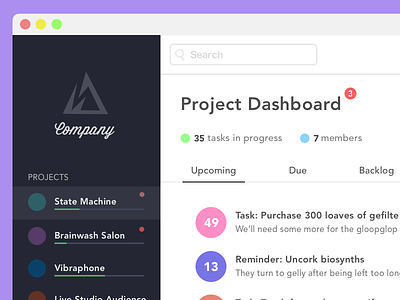 Another little project dashboard mockup admin panel dashboard flat project website