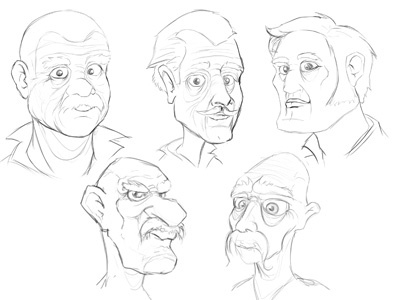 Heads D47 faces heads men sketches