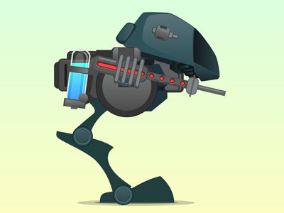 Robot Walker guard guns robot vector walker weapons