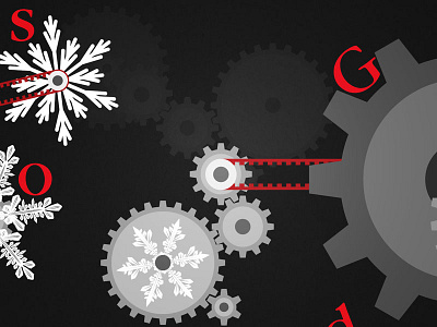 Cogs Animated eCard animation cogs ecard illustration snowflakes words