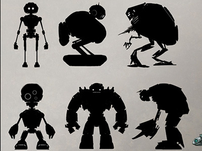 Robots concepts design illustration robots silhouette