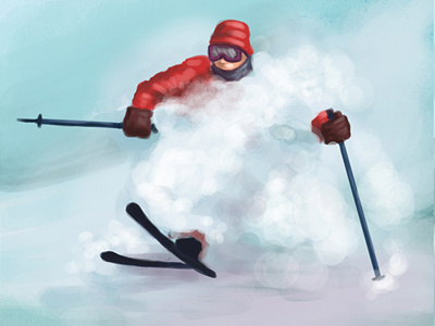 Pk Powder D illustration powder ski snow