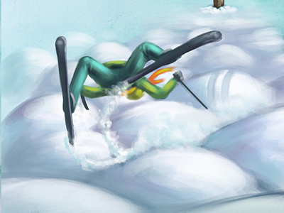 Pk Moguls D illustration moguls painting skiing