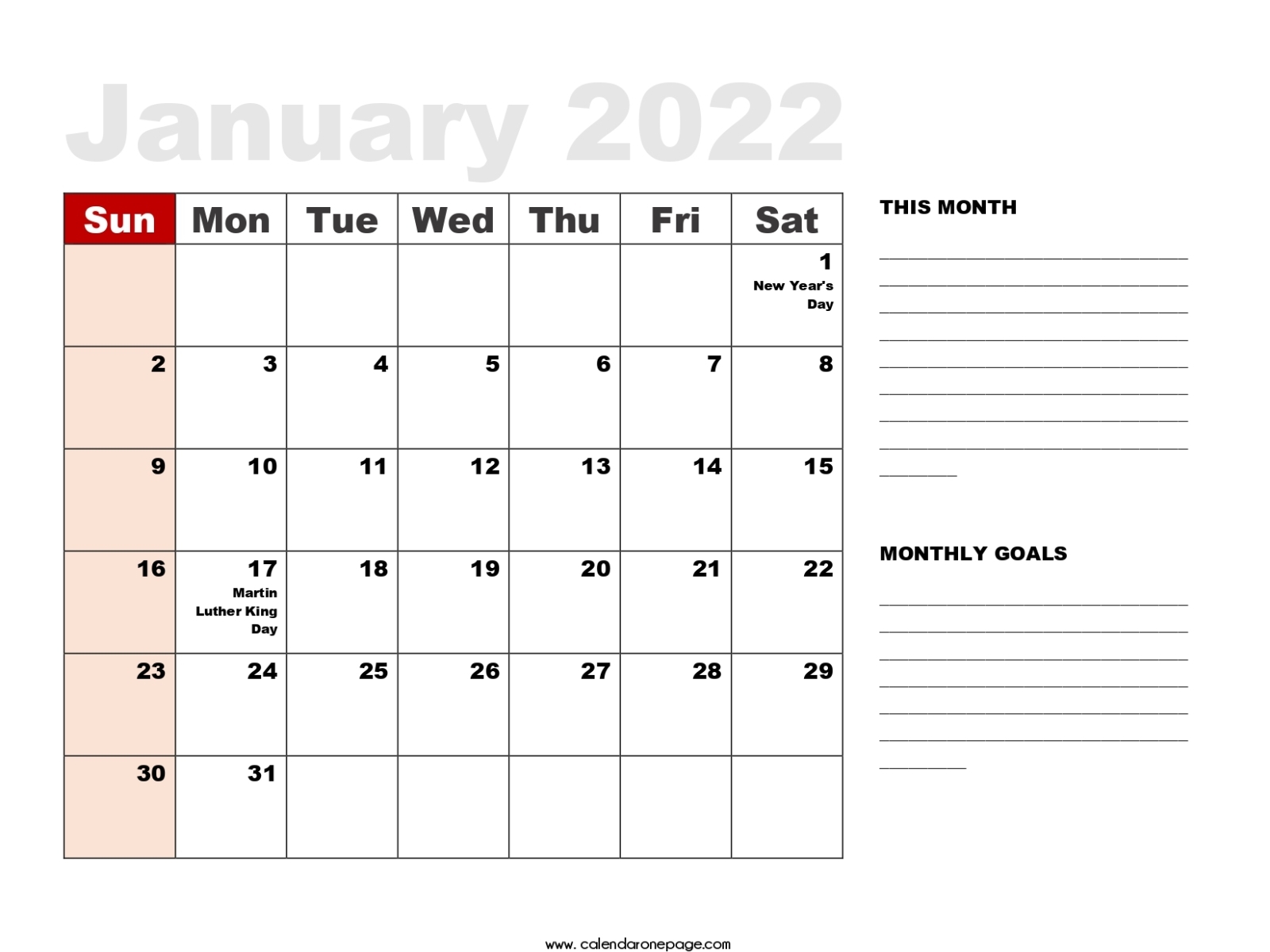 Free Printable January 2022 Calendar by calendar onepage on Dribbble