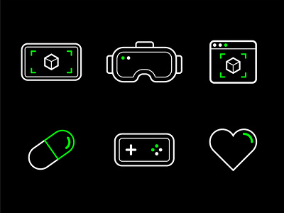 Icons 2.0 augmented reality design games geometric health icon illustrator simple ui vector virtual reality web ar