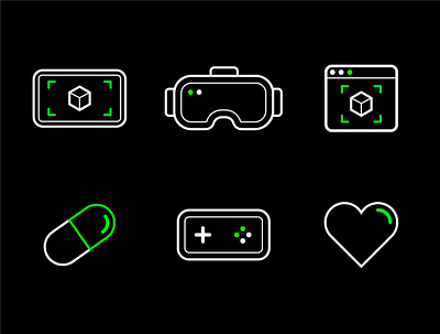 Icons 2.0 augmented reality design games geometric health icon illustrator simple ui vector virtual reality web ar