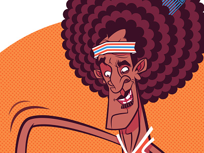 Harlem Globetrotter afro basketball basketball player character design colors harlem globetrotters illustration mr. bob orange sport