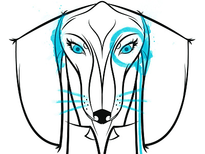 Baroness baroness blue character design dachshund dog illustration monocle mr. bob portrait watercolor white