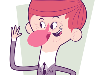 Dude! big nose character design illustration illustrator mr. bob retro silhouette upa upa style vector