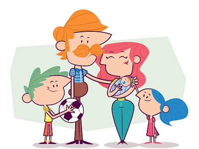 Family adobeillustator characterdesign colors family flat illustration illustrator mrbob simple vector