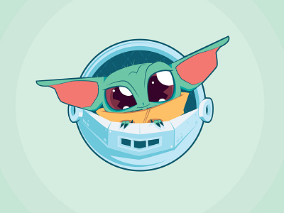 Baby Yoda baby yoda character design colors force green illustration illustrator mr. bob simple star wars starwars vector