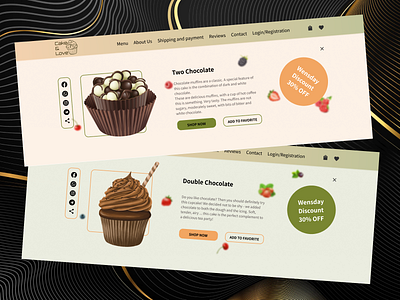 Cards for bakery catalog design icon ui vector