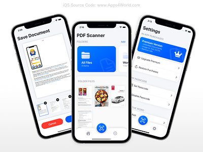 PDF Scanner | iOS Document Scanner App | Text Recognition app apps4world document scanner document scanning ios 15 ios app pdf scanner source code ios text recognition