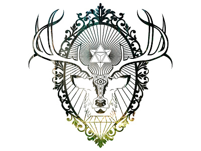 Spirit Animal affinity designer animal deer mandala minimalism sacred geometry star tetrahedron