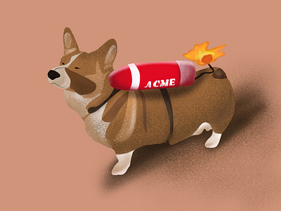 Procreate illustration animals bomb brushes corgi cute design dogs happiness illustration procreate