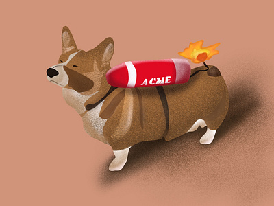 Procreate illustration animals bomb brushes corgi cute design dogs happiness illustration procreate