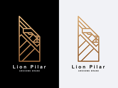 Lion Pilar Logo LIne 3d animation app behance branding design dribbble dubai graphic design icon illustration instagram logo motion graphics typography uae ui usa ux vector