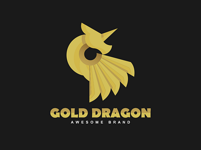 Gold Dragon Logo 3d animation app behance branding design dribbble dubai graphic design icon illustration instagram logo motion graphics typography uae ui usa ux vector