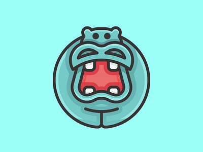 Hippo Logo Cartoon 3d animation app behance branding design dribbble dubai graphic design icon illustration instagram logo motion graphics typography uae ui usa ux vector