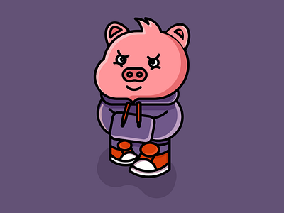 Pig Mascot Logo 3d animation app behance branding design dribbble dubai graphic design icon illustration instagram logo motion graphics typography uae ui usa ux vector