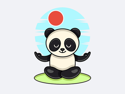 Panda Yoga Mascot Logo