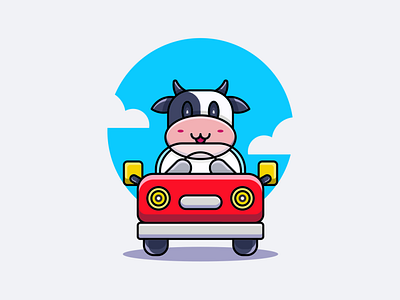 Cow Car Logo Mascot 3d animation app behance branding design dribbble dubai graphic design icon illustration instagram logo motion graphics typography uae ui usa ux vector