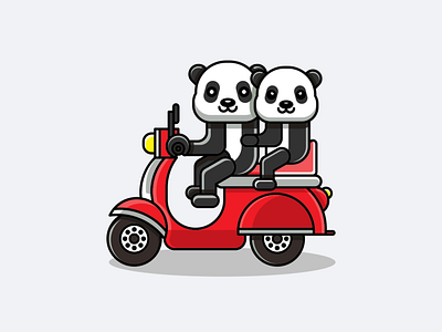 Vespa Panda Logo Mascot 3d animation app behance branding design dribbble dubai graphic design icon illustration instagram logo motion graphics typography uae ui usa ux vector