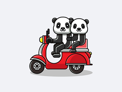 Vespa Panda Logo Mascot