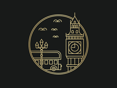 London Line Art Emblem Logo 3d animation app behance branding design dribbble dubai graphic design icon illustration instagram logo motion graphics typography uae ui usa ux vector