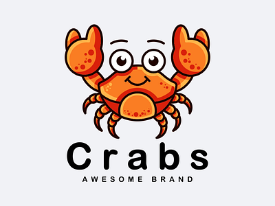 Crabs Logo Mascot 3d animation app behance branding design dribbble dubai graphic design icon illustration instagram logo motion graphics typography uae ui usa ux vector