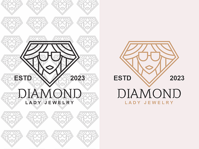 Diamond Lady Jewelry Line Art Logo