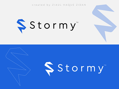 Stormy - Logo Design abstract adobe illustrator agency branding business logo clean company corporate corporate identity creative digital electric logo logo design minimalist modern s shock storm thunder