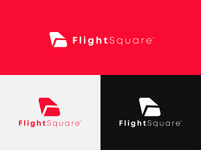 Flight Square - Logo Design abstract agency branding business logo clean corporate identity creative flight fly logo logo design minimalist modern plane red simple sky square startup vector