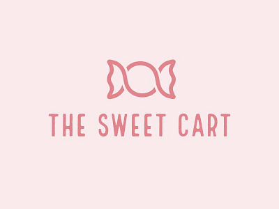 The Sweet Cart logo candy drawing icon illustration logo lollies pink sweets wrapper