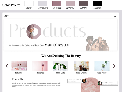 Skin-Care Products Landing Page branding design illustration logo ui uiux ux