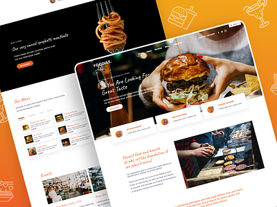 Foodies - Restaurant Showcase Template burger daily ui dailyui design foodie landing page ui user interface web design website