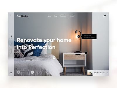 FurnDesign - Furniture Website (Home) blur branding daily ui design ecommerce design furniture furniture design furniture website minimalist shop ui user interface ux web design website