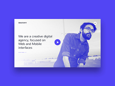 Daily UI #1: Digital Agency Landing Page 2 tone color blue white daily ui landing page minimalist portfolio web design