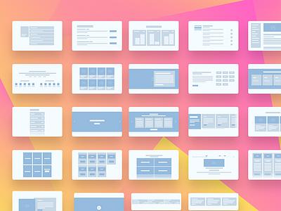 Wireframes gradients illustration web design wireframes