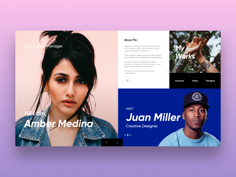 UI - Meet the Team by jedevera on Dribbble