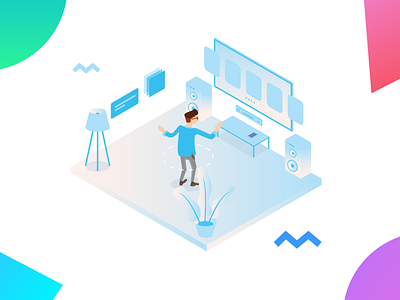 My First Isometric Illustration design gradients illustration illustration art illustration design isometric design isometric illustration kinect minimalist